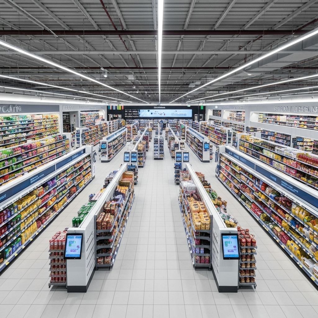 Modern digitalized retail store with smart technology